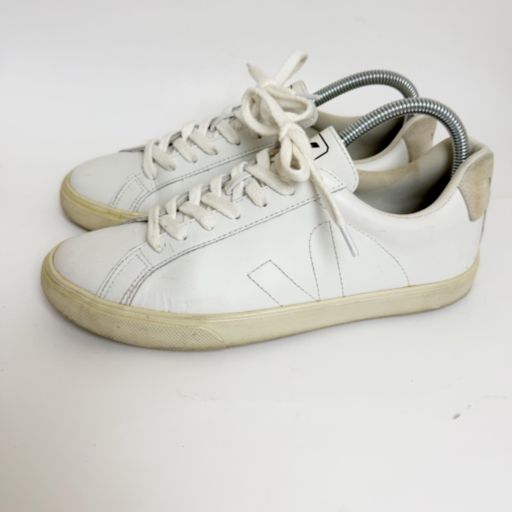 Veja Espiar White Leather Sneakers Size 8 - Picture 6 of 8